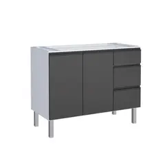 undefined - Gabinete para Cozinha em Aço Gaia Flat 115cm Preto Cozimax