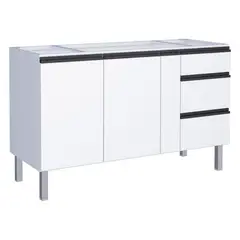 undefined - Gabinete para Cozinha em Aço Gaia 146cm Branco Cozimax