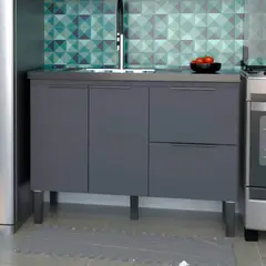 undefined - Gabinete para Cozinha Cisne 114cm Cinza Cozimax
