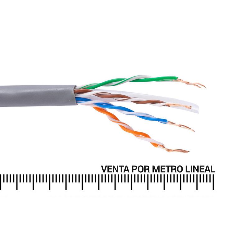 Cable UTP Categoría 6 Unifiliar Gris Metro Lineal