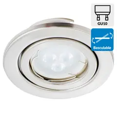 BP ILUMINACION - Foco Empotrado Basculante Metal Gris/Plata 50 W GU10 10 cm