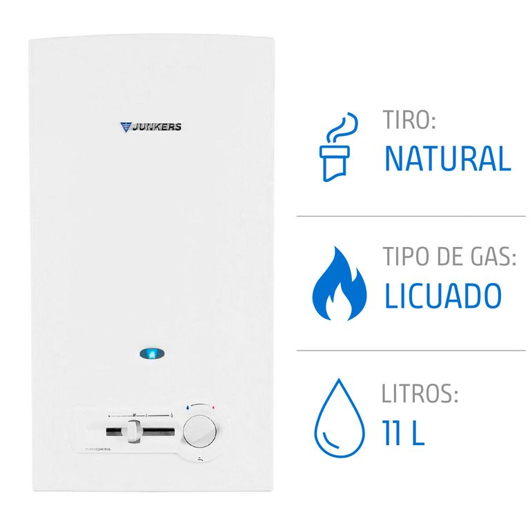 Calefont 11 Litros Gas Licuado Tiro Natural Chispero