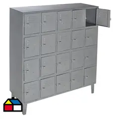 MOVILOCKERS - Locker con Portacandado 20 Puerta(s) 138x170x50 cm Gris