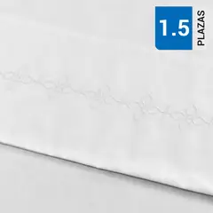 LOURDES - Sábana Borderie 144 Hilos Blanca