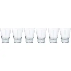 JUST HOME COLLECTION - Set 6 Vasos Bajo de Vidrio Transparente