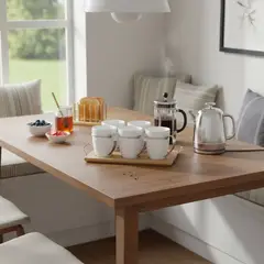 JUST HOME COLLECTION - Set 6 Tazas 240 ml Porcelana Blanco