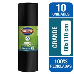 VIRUTEX - Bolsa basura grande 10 un 80x110 cm
