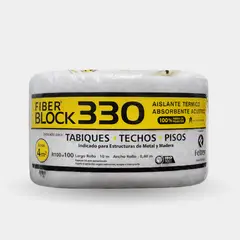 FIBER BLOCK - Aislante de Lana Poliéster 55 mm 0,40x10 m R100