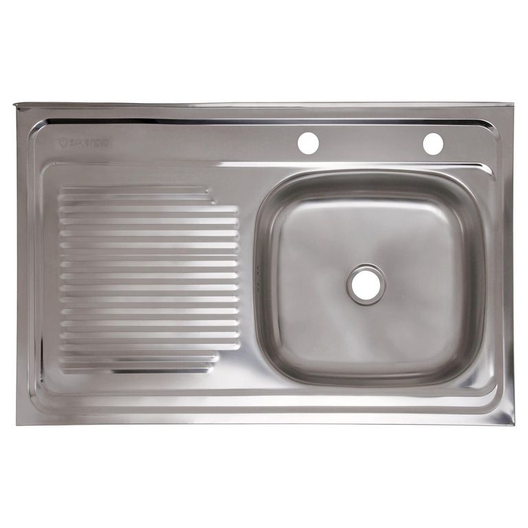 Lavaplatos Sobreponer Izquierdo 1 Cubeta(s) 50x14.6x80 cm Acero inoxidable