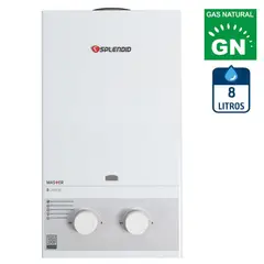 SPLENDID - Calefont Gas Natural 8 Litros Tiro Natural Ionizado