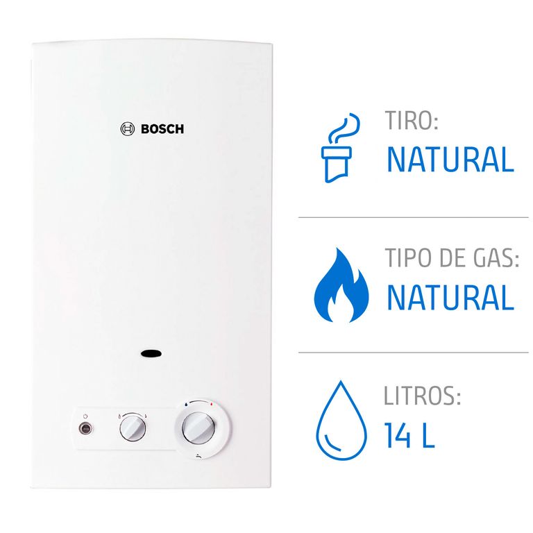 Calefont 14 Litros Gas Natural Tiro Natural Ionizado