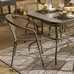 JUST HOME COLLECTION - Silla de Terraza metal y ratán negro