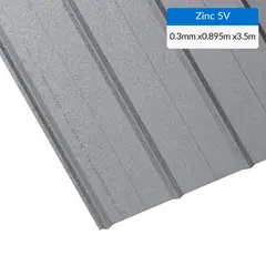 BOLKOW - Plancha Recubrimiento AZM150 Zinc 5V 0.3 mm 89.5x350 cm Gris