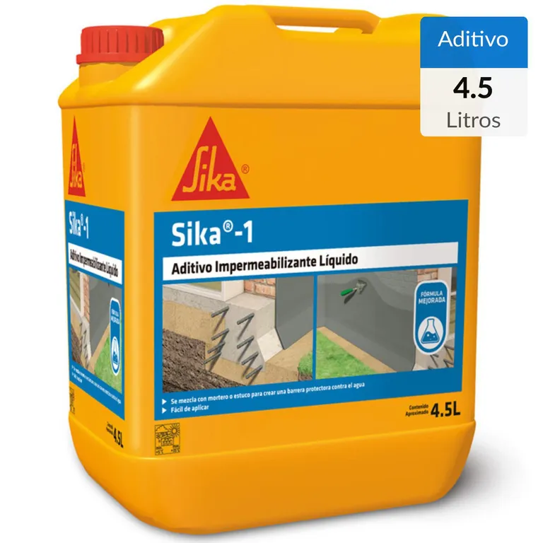 Aditivo Impermeabilizante Líquido Mezclas Cementicias 4. 5 Litros