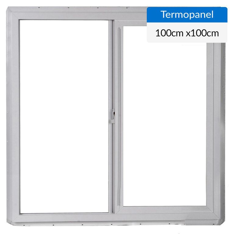 Ventana termopanel PVC 100x100 cm blanco corredera