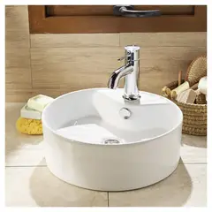 SENSI DACQUA - Lavamanos Forma Redonda Loza 38x14x38 cm Blanco