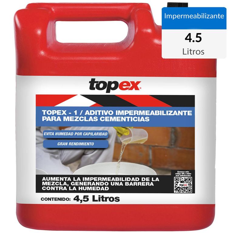 Impermeabilizante Estructuras Hormigón 4. 5 Litros Aditivo Mezclas Cementicias