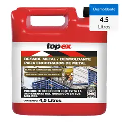TOPEX - Bidón 4.5 litros Desmoldante Desmol metal