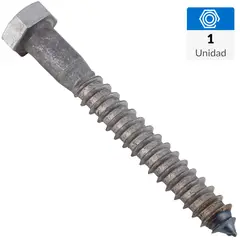 FIXSER - Tornillo Tirafondo Cabeza Hexagonal Madera 4 " 1/2 " 1 Unidades