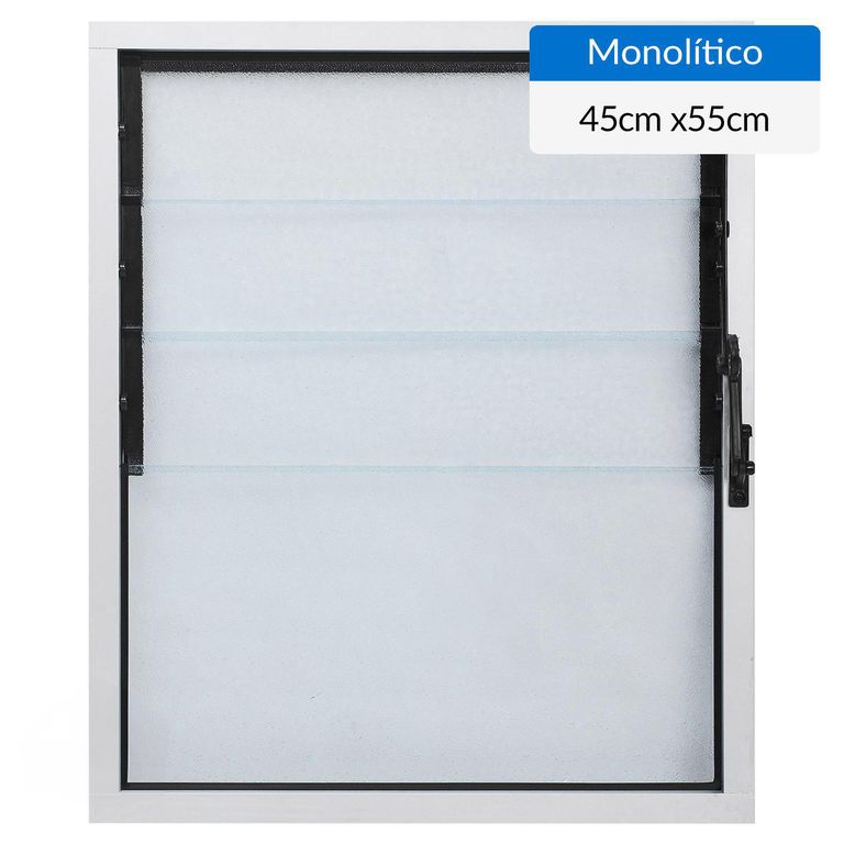 Ventana Aluminio Celosía 46x55 cm Vidrio Monolítico Mate