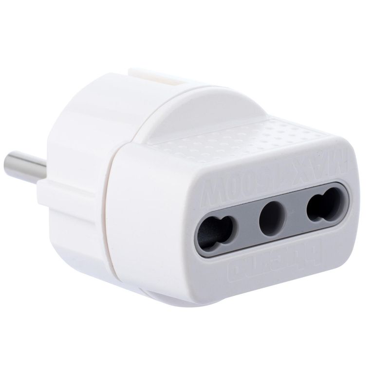 Adaptador bipaso schuko 16 A blanco