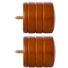 JUST HOME COLLECTION - Set de terminales para barra de cortina 28 mm 2 unidades chocolate