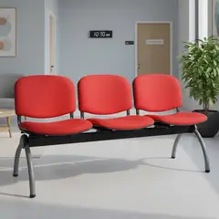 BASFLEX - Banqueta Tapizada 3 Asientos Iso Luna 78x150x64 cm Burdeo