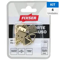 FIXSER - Soporte multiuso 12x25 mm 6 unidades con clavos