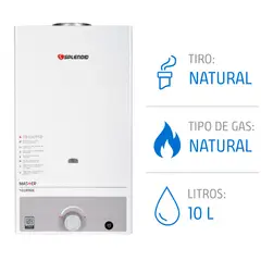 SPLENDID - Calefont Gas Natural 10 Litros Tiro Natural Ionizado