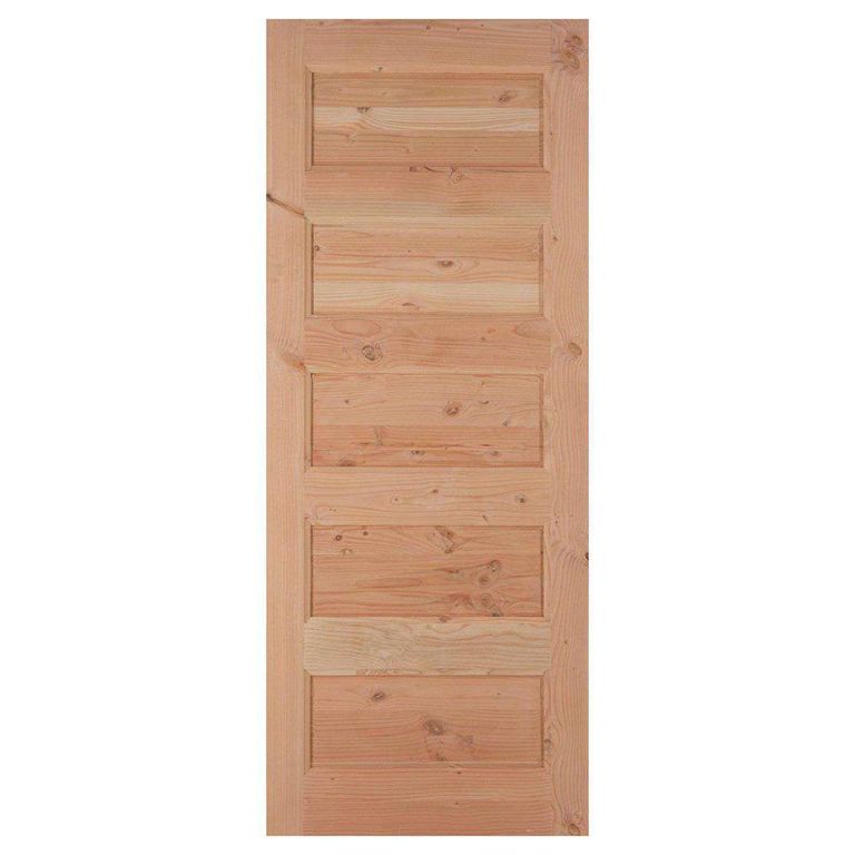 Puerta Exterior Madera pino oregón 70x200 cm 5 Paneles Natural