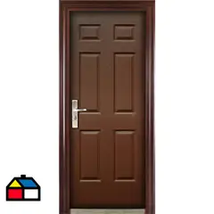 HOLZTEK - Puerta de Seguridad Acero 86x205 cm Café