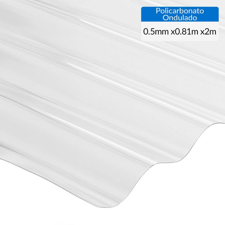 Plancha Policarbonato Ondulada 0.5 mm 81x200 cm Transparente