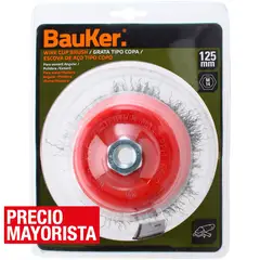 BAUKER - Grata copa para esmeril 5" acero