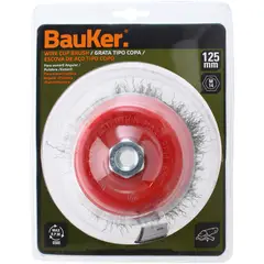 BAUKER - Grata copa para esmeril 5" acero