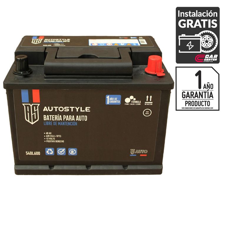 Batería de Auto 60 Ah Positivo Derecho 420 CCA