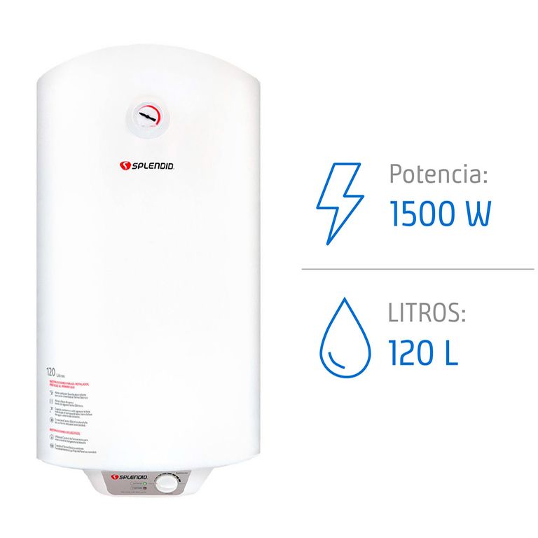 Termo Eléctrico 120 Litros 1500 W de Muro