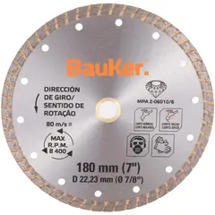 BAUKER - Disco de diamante 7" acero