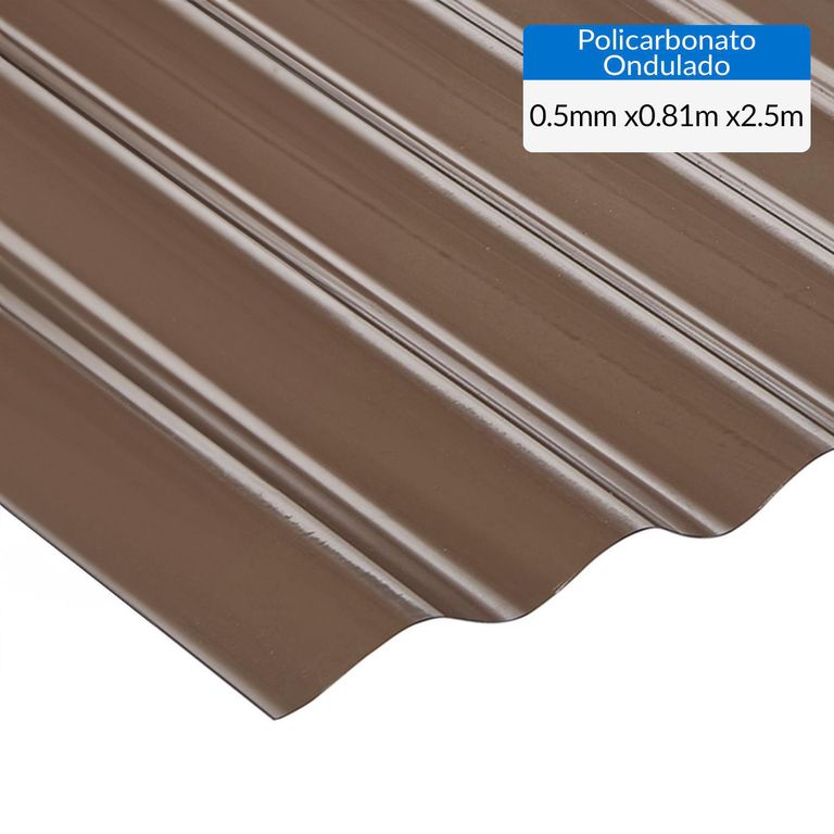 Plancha Policarbonato Ondulada 0.5 mm 81x250 cm Bronce