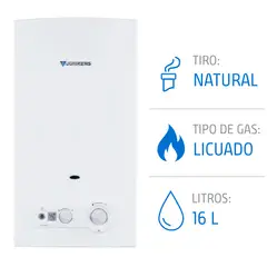 JUNKERS - Calefont Gas Licuado 16 Litros Tiro Natural Microturbina