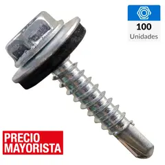MAMUT - Tornillo Autoperforante Cabeza Hexagonal Metal 1-1/4 " 12 mm 100 Unidades