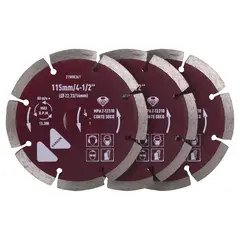 KARSON - Pack de discos de diamante 4,5" acero 3 unidades