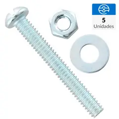 FIXSER - Perno 1/4 X 2" + Tuerca+Gol 5U
