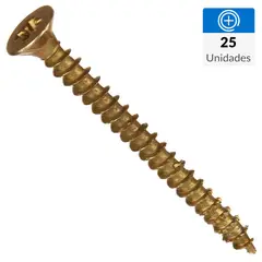 FIXSER - Set Tornillo Turbo/Tapas Madera Madera 50 mm 4.5 mm 25 unidad(es)