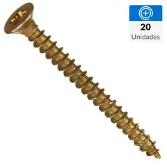 FIXSER - Set Tornillo Turbo/Tapas Madera Madera 50 mm 4.5 mm 20 unidad(es)