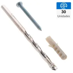 FIXSER - Tornillo Roscalata Cabeza Phillips Metal 1-1/2 " 6 mm 30 Unidades