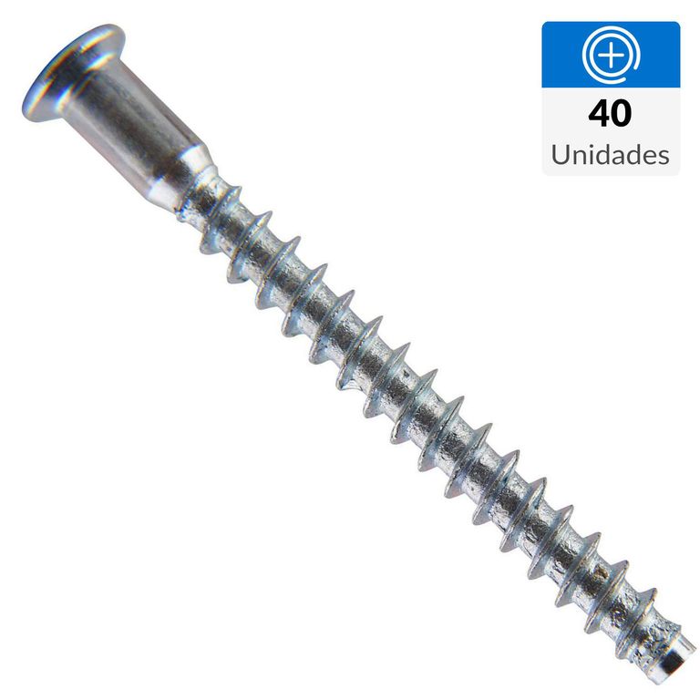 Kit de tornillos + tapas + punta + broca 3/16x1 1/2" 40 unidades