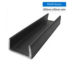 GENERICO - Perfil Canal Acero 200x50x4mm 6 m