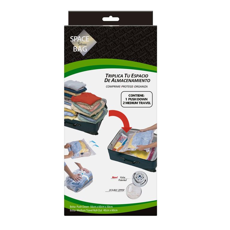 Set Bolsas Almacenaje al Vacío 5x33x15 cm Transparente