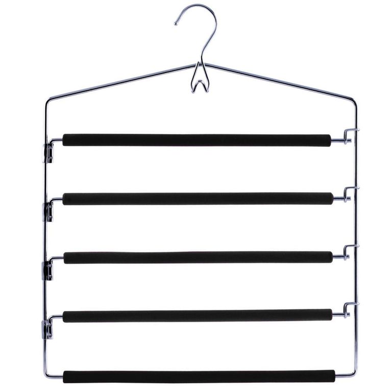 Colgador de ropa metal con 5 barras con espuma