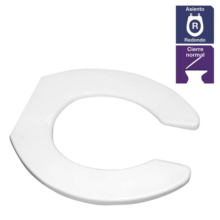 Asiento WC redondo polipropileno blanco